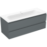 Mexen Orio 120 cm-es fürdőszobaszekrény Vela mosdóval, 2 fiók, grafit matt/fehér matt - 91A10-12047-2-BFF66-W23M01