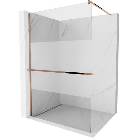 Mexen Kioto+ zuhanyfal polccal Walk-in 70 x 200 cm, átlátszó/zúzmarás, rózsaarany - 800-070-121-60-35