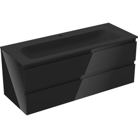 Mexen Orio dulap de baie 120 cm cu lavoar Vela, 2 sertare, negru lucios/negru mat - 91A10-12047-2-BFF70-W23M71