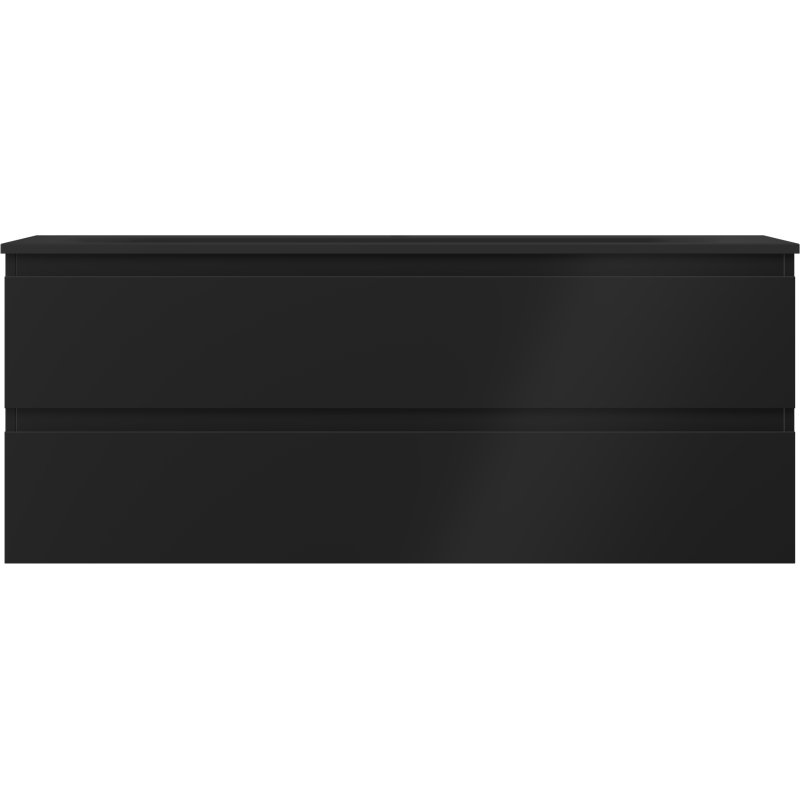 Mexen Orio 120 cm-es fürdőszobaszekrény Vela mosdóval, 2 fiókos, fekete matt - 91A10-12047-2-BFF71-W23M71
