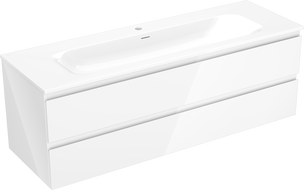 Mexen Orio dulap baie 140 cm cu lavoar Vela, 2 sertare, alb lucios - 91A10-14047-2-BFF00-W23M00