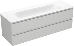 Mexen Orio dulap baie 140 cm cu lavoar Vela, 2 sertare, gri mat/alb mat - 91A10-14047-2-BFF62-W23M01