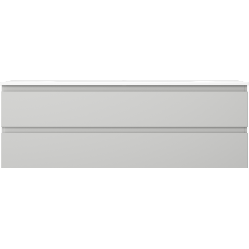 Mexen Orio 140 cm-es fürdőszobaszekrény Vela mosdóval, 2 fiókkal, szürke matt/fehér matt - 91A10-14047-2-BFF62-W23M01