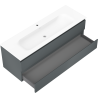 Mexen Orio 140 cm-es fürdőszobai szekrény Vela mosdóval, 2 fiók, grafit matt/fehér matt - 91A10-14047-2-BFF66-W23M01