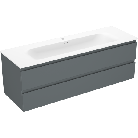 Mexen Orio 140 cm-es fürdőszobai szekrény Vela mosdóval, 2 fiók, grafit matt/fehér matt - 91A10-14047-2-BFF66-W23M01