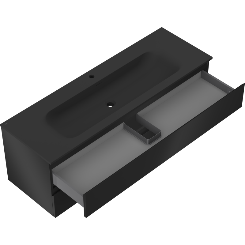 Mexen Orio dulap baie 140 cm cu lavoar Vela, 2 sertare, negru mat - 91A10-14047-2-BFF71-W23M71