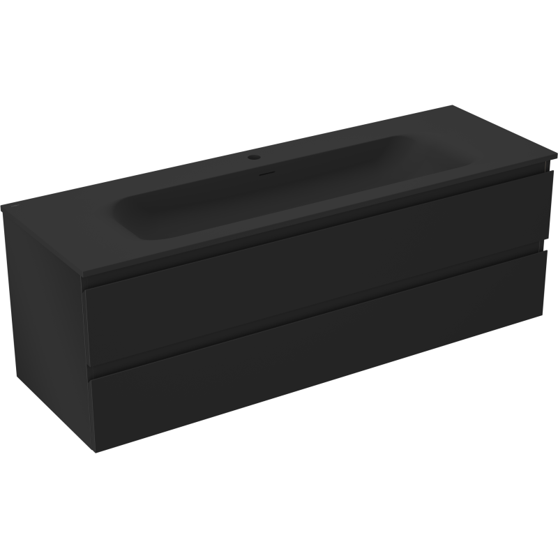 Mexen Orio dulap baie 140 cm cu lavoar Vela, 2 sertare, negru mat - 91A10-14047-2-BFF71-W23M71