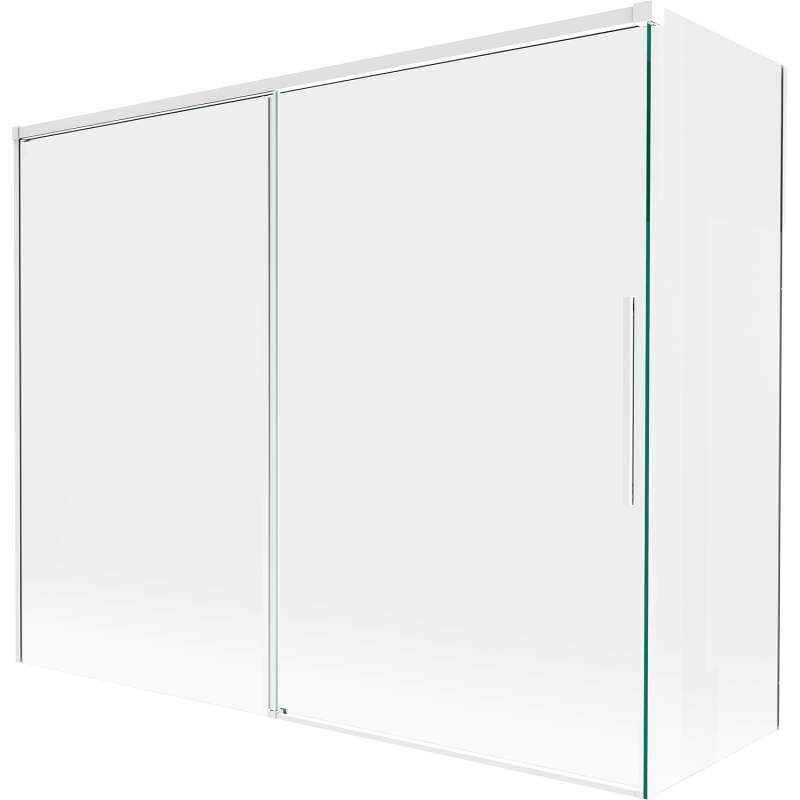Mexen Rox paravan de cadă, 2-panouri culisante 190 + 80 x 150 cm, transparent, alb - 8C9-190-080-20-00