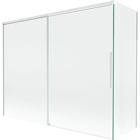 Mexen Rox paravan de cadă, 2-panouri culisante 190 + 80 x 150 cm, transparent, alb - 8C9-190-080-20-00