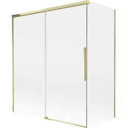 Mexen Rox 2-szárnyú toló fürdőszobai paraván 140 + 70 x 150 cm, átlátszó, arany - 8C9-140-070-50-00