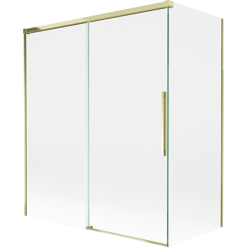 Mexen Rox paravan de cadă cu 2 aripi culisante 140 + 70 x 150 cm, transparent, auriu - 8C9-140-070-50-00