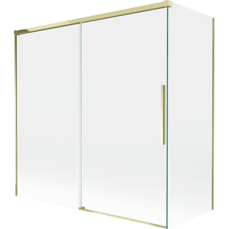 Mexen Rox paravan cadă cu 2 uși glisante 160 + 70 x 150 cm, transparent, auriu - 8C9-160-070-50-00