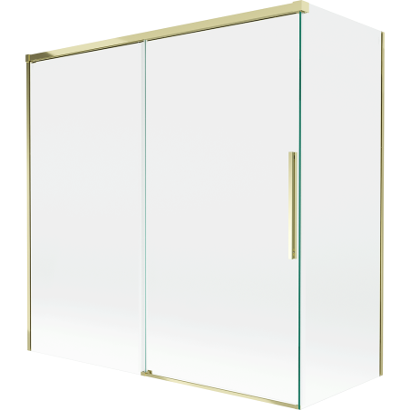 Mexen Rox paravan cadă cu 2 uși glisante 160 + 70 x 150 cm, transparent, auriu - 8C9-160-070-50-00