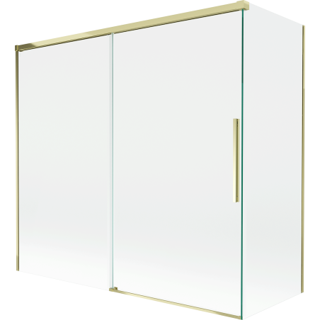 Mexen Rox 2-szárnyú, toló fürdőszobai válaszfal 170 + 70 x 150 cm, átlátszó, arany - 8C9-170-070-50-00