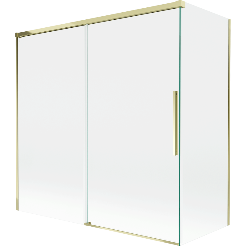 Mexen Rox paravan de cadă cu 2 uși culisante 160 + 75 x 150 cm, transparent, auriu - 8C9-160-075-50-00