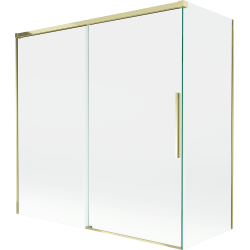 Mexen Rox kádparaván kétszárnyú toló 160 + 80 x 150 cm, átlátszó, arany - 8C9-160-080-50-00