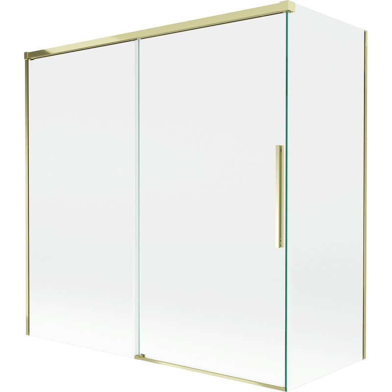 Mexen Rox kádparaván kétszárnyú toló 160 + 80 x 150 cm, átlátszó, arany - 8C9-160-080-50-00