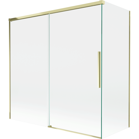 Mexen Rox paravan de cadă, culisabil, cu 2 aripi, 160 + 80 x 150 cm, transparent, auriu - 8C9-160-080-50-00