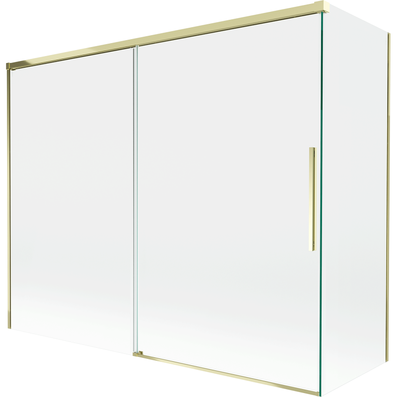 Mexen Rox kétszárnyú, toló zuhanyfal 190 + 80 x 150 cm, átlátszó, arany - 8C9-190-080-50-00