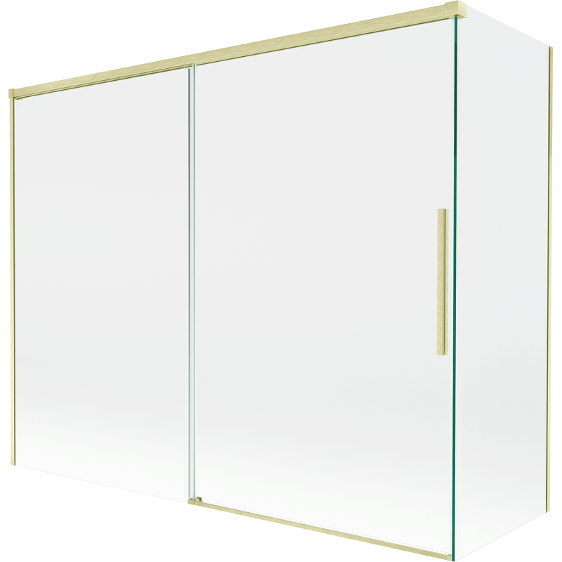 Mexen Rox kétajtós, toló rendszerű kádparaván 120 + 70 x 150 cm, átlátszó, arany szálcsiszolt - 8C9-120-070-55-00