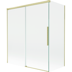 Mexen Rox paravan cadă de baie cu 2 aripi culisante 140 + 70 x 150 cm, transparent, auriu periat - 8C9-140-070-55-00