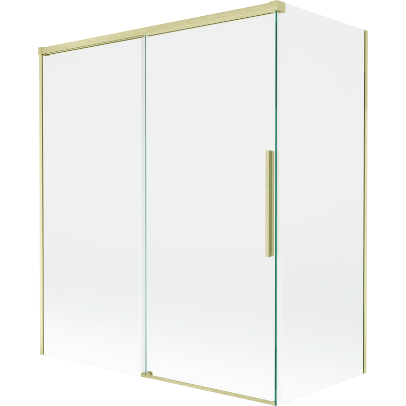 Mexen Rox paravan de baie cu 2 uși culisante 140 + 70 x 150 cm, transparent, auriu periat - 8C9-140-070-55-00