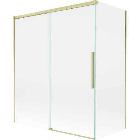 Mexen Rox paravan de baie cu 2 uși culisante 140 + 70 x 150 cm, transparent, auriu periat - 8C9-140-070-55-00