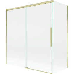 Mexen Rox paravan de duș cu 2 uși glisante 150 + 70 x 150 cm, transparent, auriu periat - 8C9-150-070-55-00