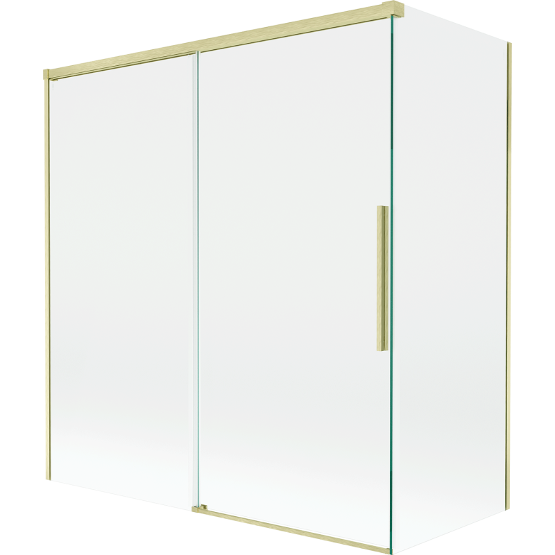 Mexen Rox paravan cadă de baie cu 2 uși glisante 150 + 70 x 150 cm, transparent, auriu periat - 8C9-150-070-55-00