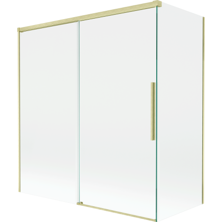 Mexen Rox paravan cadă de baie cu 2 uși glisante 150 + 70 x 150 cm, transparent, auriu periat - 8C9-150-070-55-00