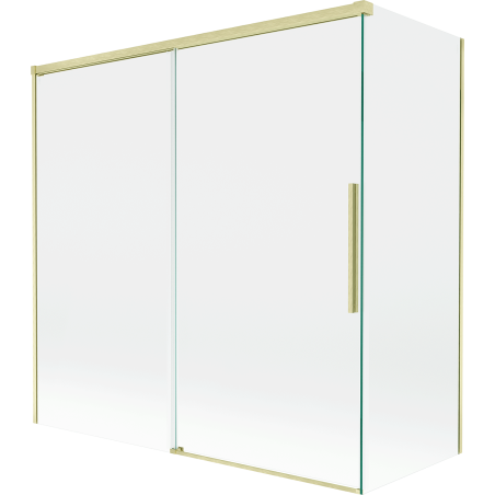 Mexen Rox paravan de cadă, cu două uși glisante, 160 + 70 x 150 cm, transparent, auriu periat - 8C9-160-070-55-00