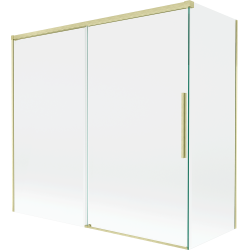 Mexen Rox 2-szárnyú toló kádparaván 170 + 70 x 150 cm, átlátszó, arany szálcsiszolt - 8C9-170-070-55-00