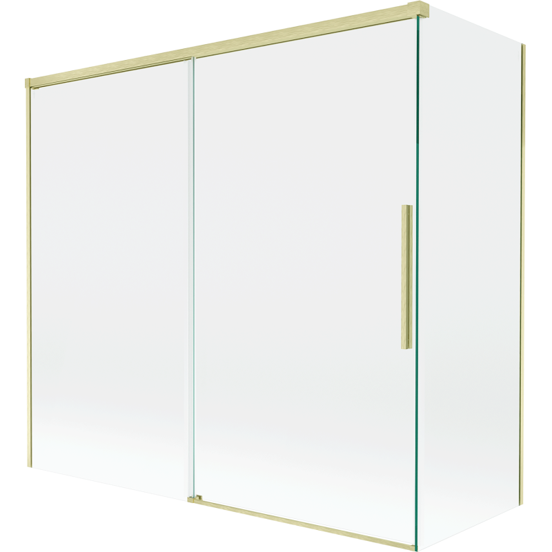 Mexen Rox kétszárnyú, csúsztatható fürdőkád paraván 170 + 70 x 150 cm, átlátszó, arany szálcsiszolt - 8C9-170-070-55-00