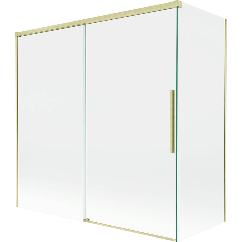 Mexen Rox paravan de cadă 2-panouri glisante 160 + 75 x 150 cm, transparent, auriu periat - 8C9-160-075-55-00