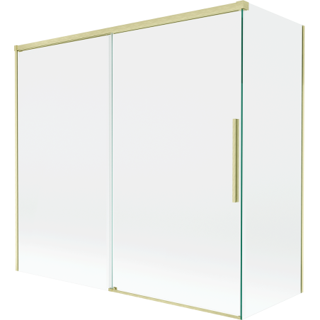 Mexen Rox paravan pentru cadă de baie cu 2 aripi glisante 170 + 75 x 150 cm, transparent, auriu periat - 8C9-170-075-55-00