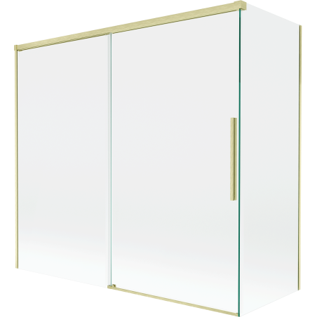 Mexen Rox paravan de cadă cu 2 uși culisante 170 + 80 x 150 cm, transparent, auriu periat - 8C9-170-080-55-00