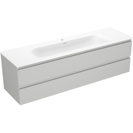 Dulap baie Mexen Orio 160 cm cu lavoar Vela, 2 sertare, gri mat/alb mat - 91A10-16047-2-BFF62-W23M01