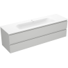 Dulap baie Mexen Orio 160 cm cu lavoar Vela, 2 sertare, gri mat/alb mat - 91A10-16047-2-BFF62-W23M01
