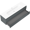 Mexen Orio fürdőszobai szekrény 160 cm Vela mosdóval, 2 fiókkal, grafit matt/fehér matt - 91A10-16047-2-BFF66-W23M01