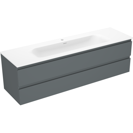 Mexen Orio dulap baie 160 cm cu lavoar Vela, 2 sertare, grafit mat/alb mat - 91A10-16047-2-BFF66-W23M01