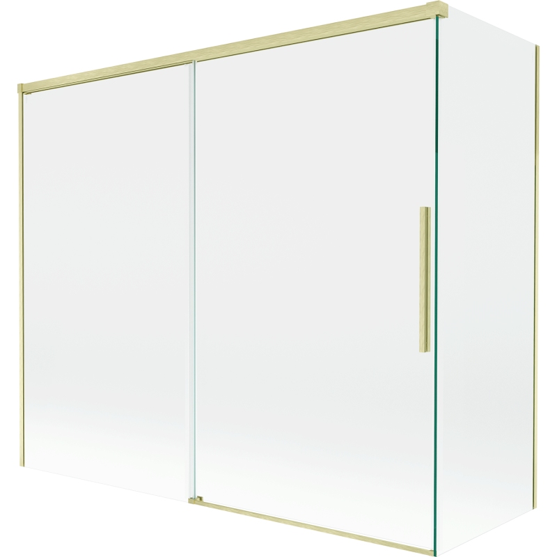 Mexen Rox 2-szárnyas toló zuhanyfüggöny 180 + 80 x 150 cm, átlátszó, arany szálcsiszolt - 8C9-180-080-55-00