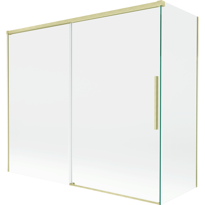 Mexen Rox paravan de duș, glisant cu 2 canaturi 180 + 80 x 150 cm, transparent, auriu periat - 8C9-180-080-55-00