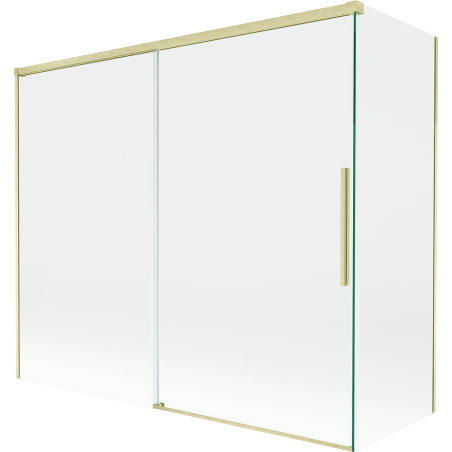 Mexen Rox 2-szárnyas toló zuhanyfüggöny 180 + 80 x 150 cm, átlátszó, arany szálcsiszolt - 8C9-180-080-55-00