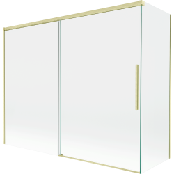 Mexen Rox ecran de cadă cu 2 aripi glisante 190 + 80 x 150 cm, transparent, auriu periat - 8C9-190-080-55-00