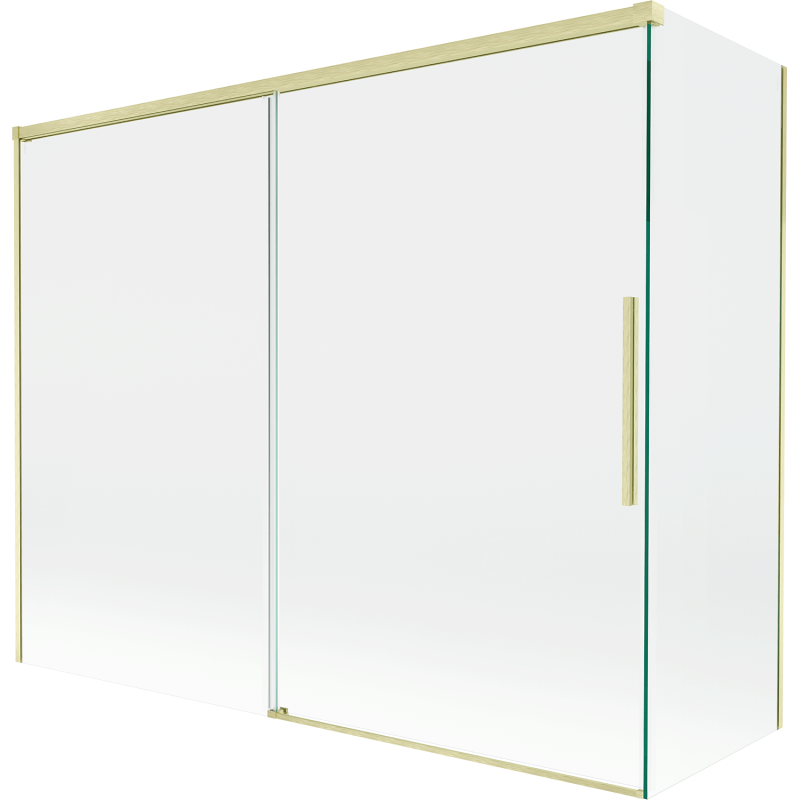 Paravan cadă de baie Mexen Rox cu 2 aripi glisante 190 + 80 x 150 cm, transparent, auriu periat - 8C9-190-080-55-00