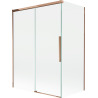 Mexen Rox kétszárnyú zuhanyfal tolóajtóval 120 + 70 x 150 cm, átlátszó, rózsaarany - 8C9-120-070-60-00