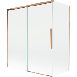 Mexen Rox 2 szárnyú toló zuhanyfal 140 + 70 x 150 cm, átlátszó, rózsaarany - 8C9-140-070-60-00