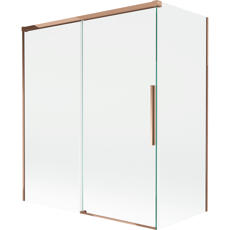 Mexen Rox kétszárnyú, toló zuhanyfal 140 + 70 x 150 cm, átlátszó, rózsaarany - 8C9-140-070-60-00