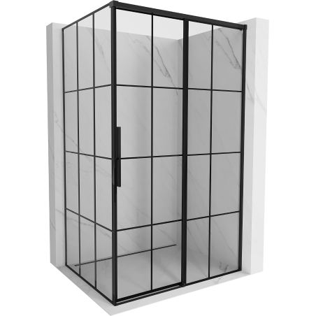 Cabină de duș glisantă dreaptă Mexen Rox 95 x 80 cm, grilaj negru, negru - 8C2-095-080-70-77-P