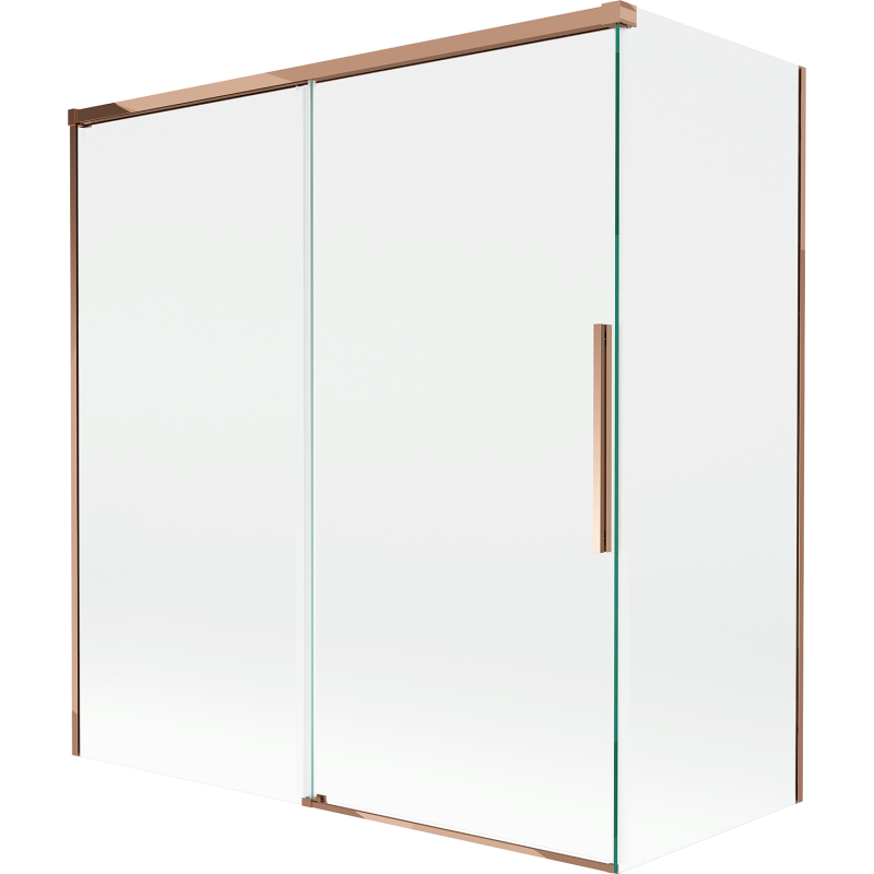 Mexen Rox 2-részes toló zuhanyfal 150 + 70 x 150 cm, átlátszó, rózsaarany - 8C9-150-070-60-00